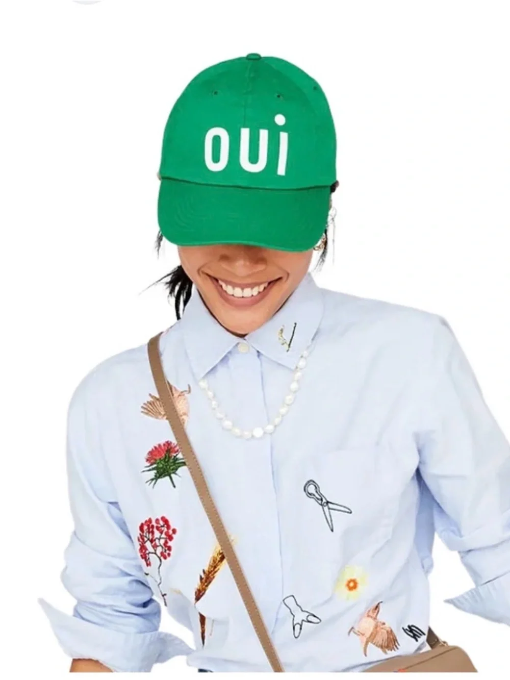 Clare V. Oui Green Baseball Cap
